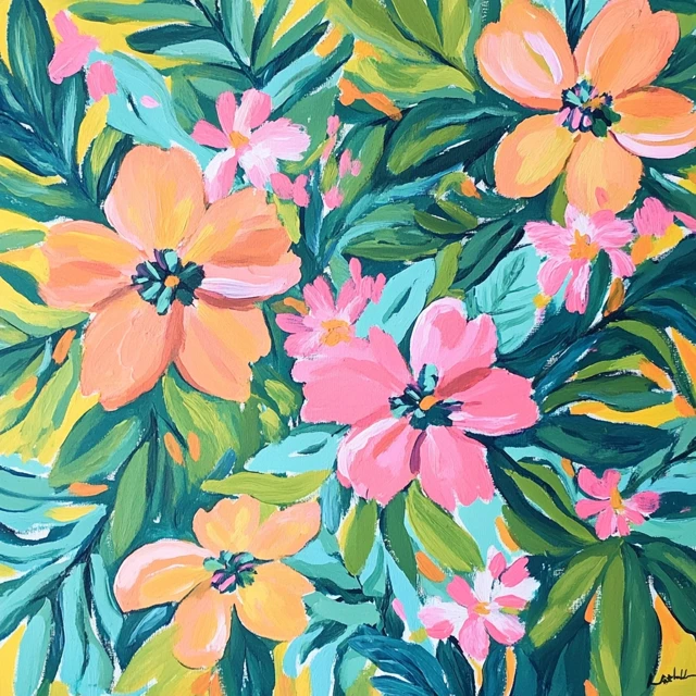 Midjourney: Create Lilly Pulitzer Style AI Floral Art - v6.1 - Image 2