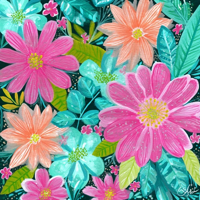 Midjourney: Create Lilly Pulitzer Style AI Floral Art - v7.0 - Image 4