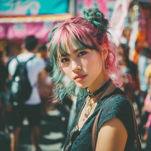 Neon Hair Portraits: Midjourney v5.2, v6.1, v7.0 Compared - v7.0 - Image 2