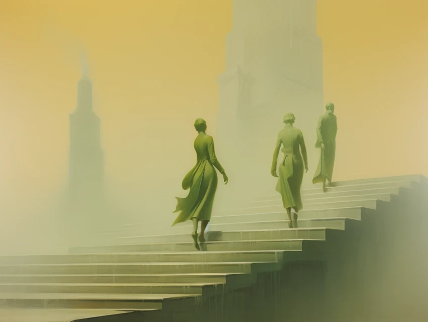 Surreal Impossible Staircase: Midjourney v5-v7 Test - v5.2 - Image 3