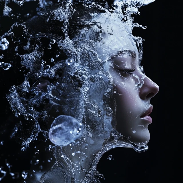 Water and Ice Portrait Art: Midjourney v5.2 to v7.0 Evolution - v6.1 - Image 4