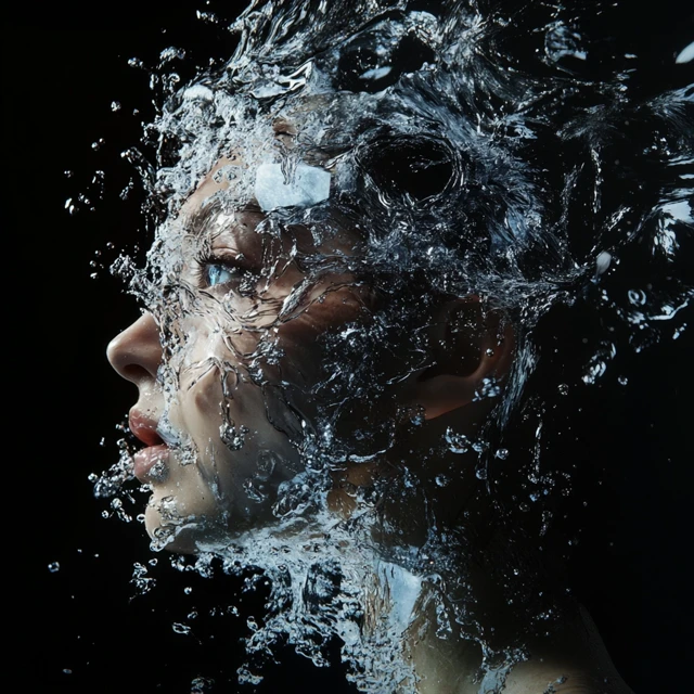 Water and Ice Portrait Art: Midjourney v5.2 to v7.0 Evolution - v6.1 - Image 2