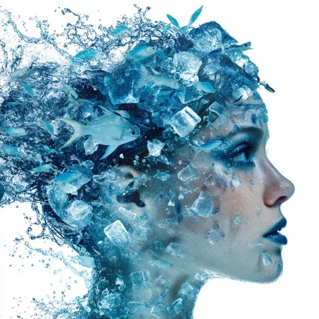 Water and Ice Portrait Art: Midjourney v5.2 to v7.0 Evolution - v7.0 - Image 2