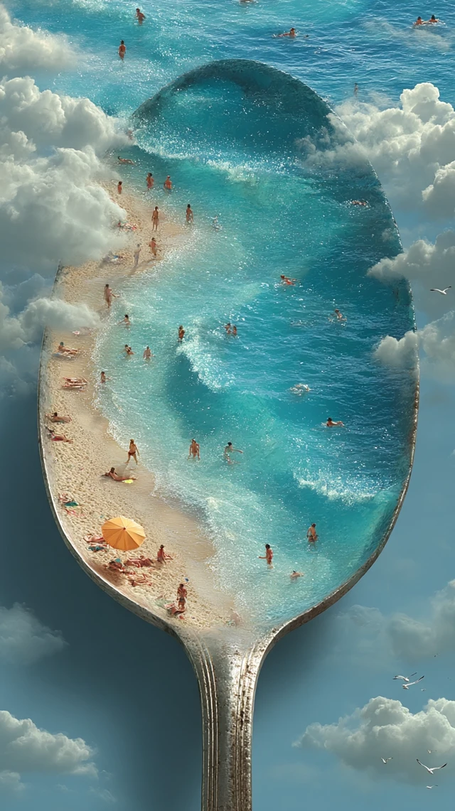 Midjourney Beach Utensil Illusions: Evolution Across Versions - v7.0 - Image 3