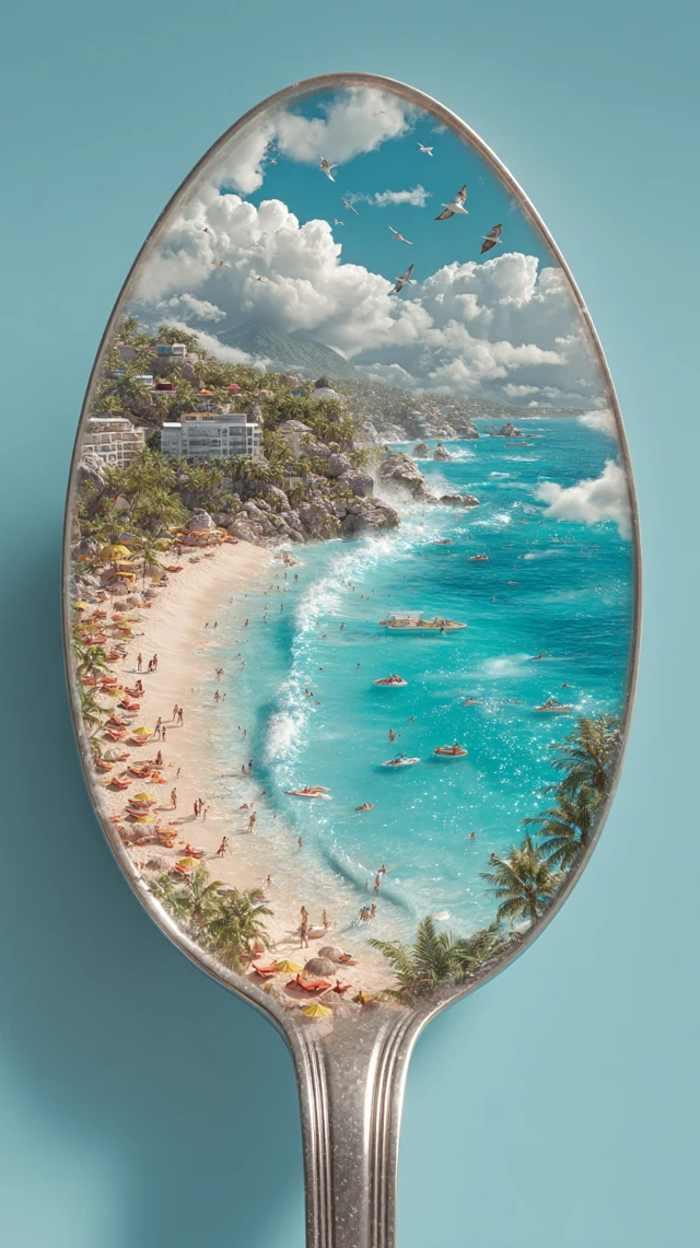 Midjourney Beach Utensil Illusions: Evolution Across Versions - v7.0 - Image 4
