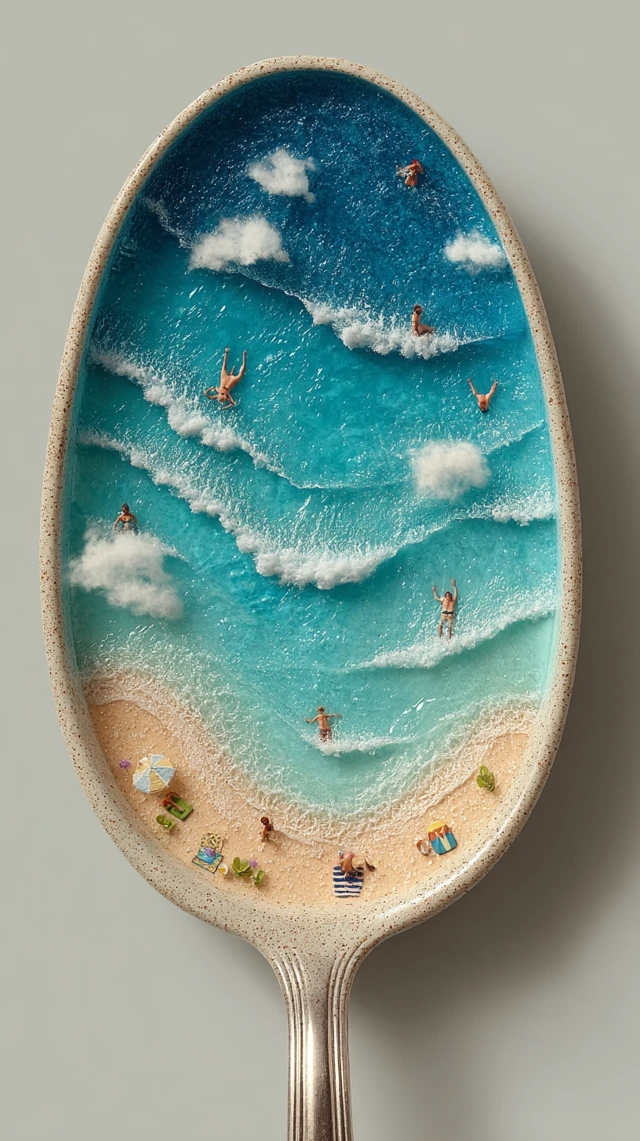 Midjourney Beach Utensil Illusions: Evolution Across Versions - v7.0 - Image 2