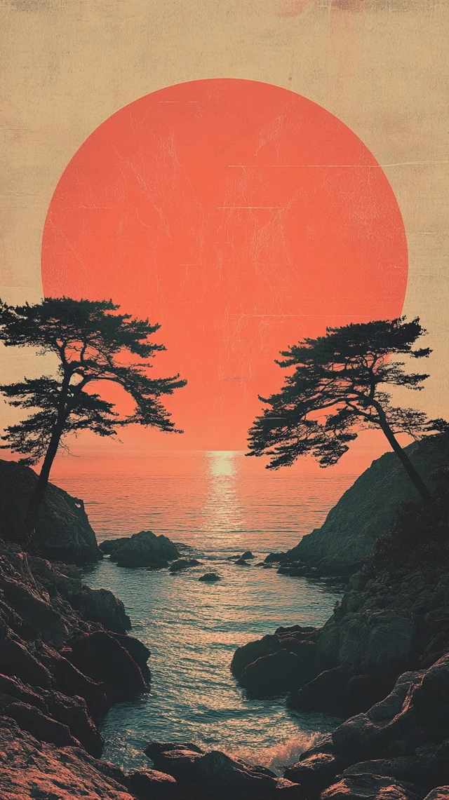Midjourney: Best Retro Vaporwave Palm Tree Sunset Art - v6.1 - Image 4