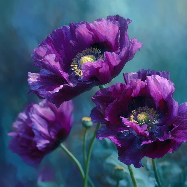 Magical Purple Poppy Art: Midjourney Version Comparison - v7.0 - Image 2