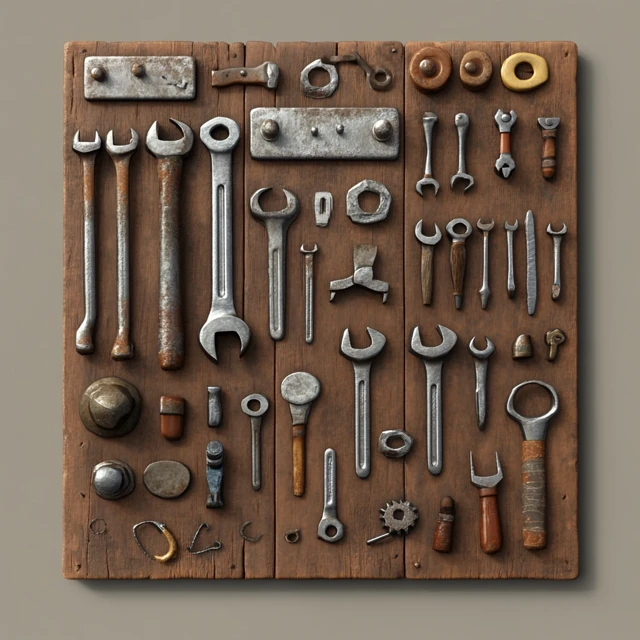 MidJourney: Best Isometric Medieval Tool Grid Renders v5-v7 - v6.1 - Image 2