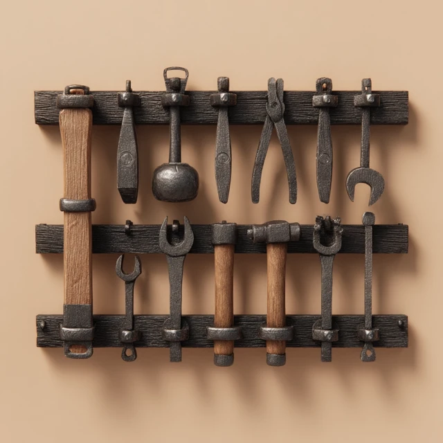 MidJourney: Best Isometric Medieval Tool Grid Renders v5-v7 - v7.0 - Image 2