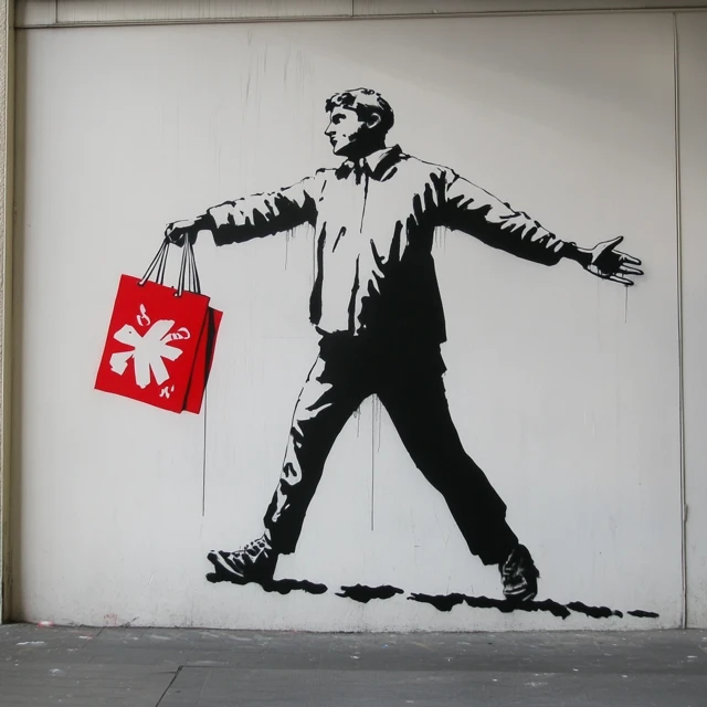 Banksy Stencil Art: Midjourney Version Comparison - v6.1 - Image 2