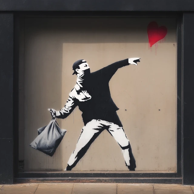 Banksy Stencil Art: Midjourney Version Comparison - v7.0 - Image 2