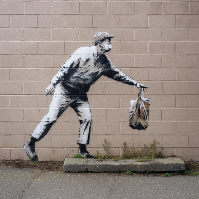 Banksy Stencil Art: Midjourney Version Comparison - v7.0 - Image 3