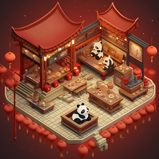 Midjourney Evolution: Adorable Chibi Panda Hot Pot Illustrations - v5.2 - Image 2