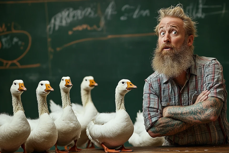 Midjourney v7 vs v6 vs v5: Ultimate Geese Classroom Humor - v6.1 - Image 2