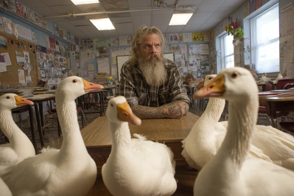 Midjourney v7 vs v6 vs v5: Ultimate Geese Classroom Humor - v7.0 - Image 2