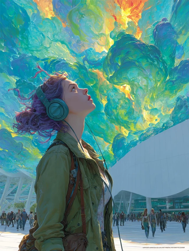 Music Visualization Art: MidJourney v5.2 to v7.0 Comparison - v7.0 - Image 3