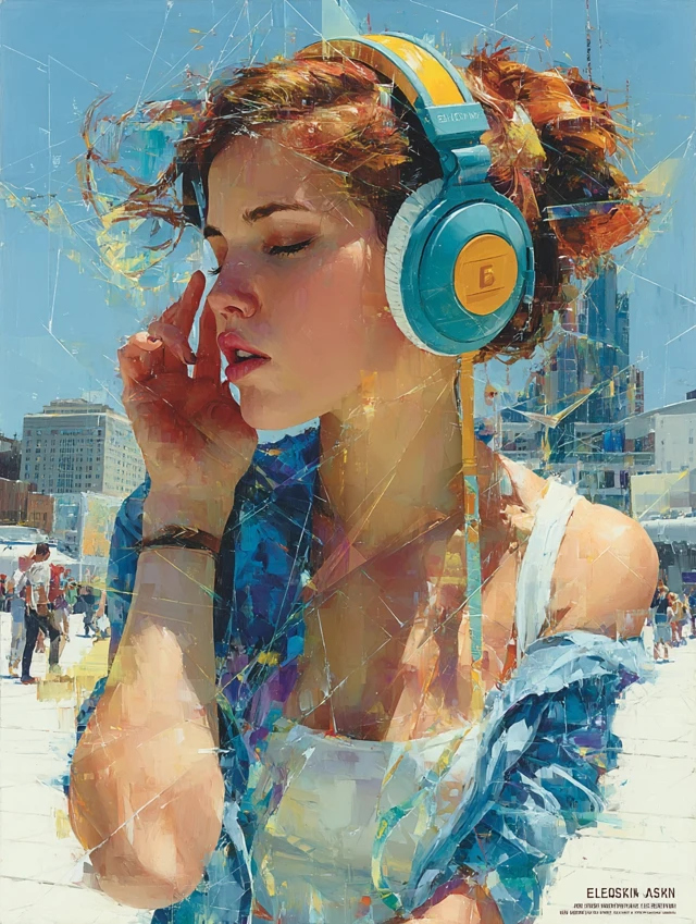 Music Visualization Art: MidJourney v5.2 to v7.0 Comparison - v7.0 - Image 1