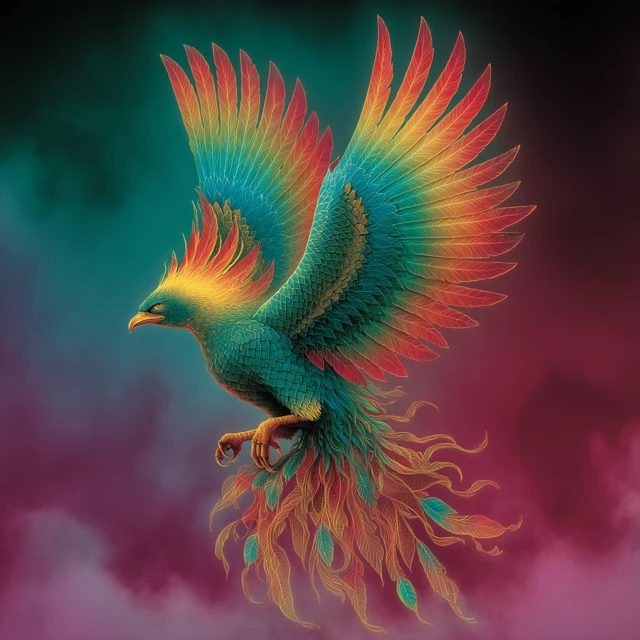 Ultimate 80s Retro Phoenix Art: Midjourney v5.2 vs v6.1 vs v7.0 - v7.0 - Image 4