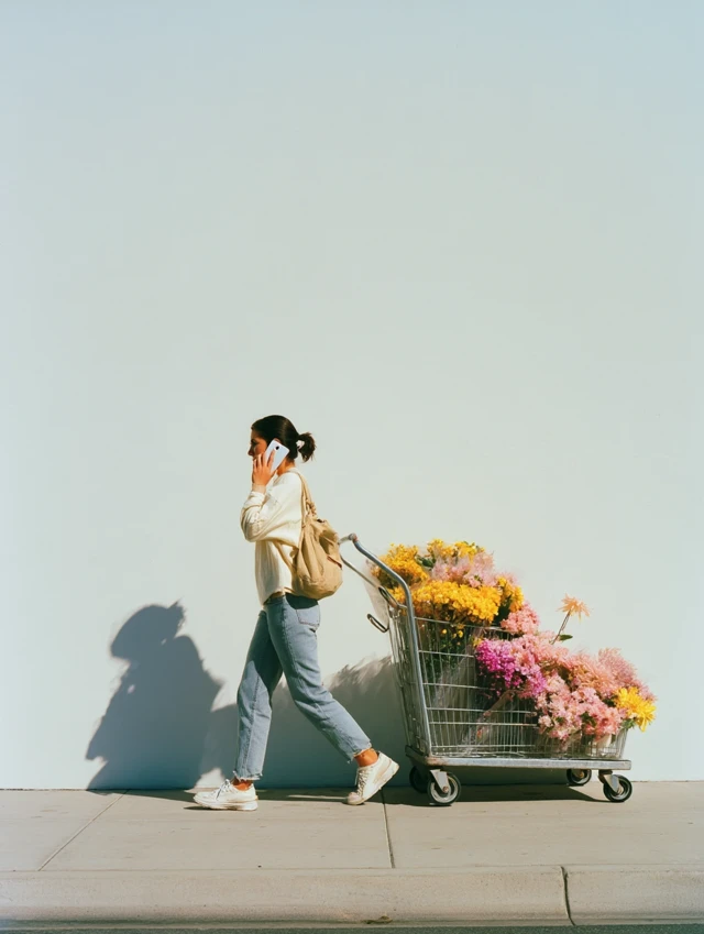 MJ v7 Excels: Mexican Woman Flower Delivery Stock Photo - v7.0 - Image 2