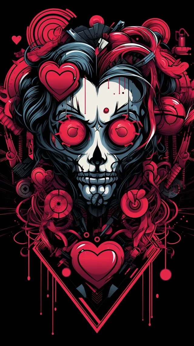 Bauhaus Heart Vector Design: MidJourney Version Comparison - v5.2 - Image 2