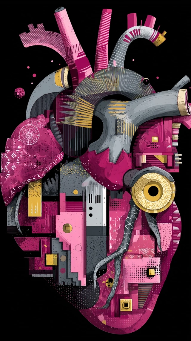 Bauhaus Heart Vector Design: MidJourney Version Comparison - v7.0 - Image 4