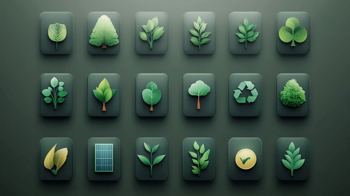 Eco Icons: Midjourney v5.2, v6.1, v7.0 Vector Comparison - v6.1 - Image 4