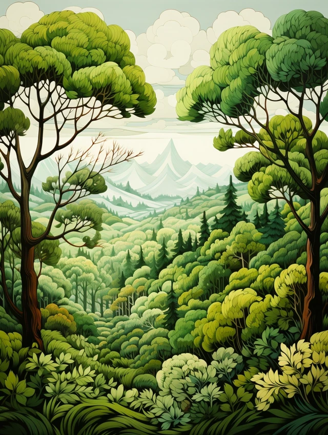 Zentangle Forest Poster Design: Midjourney v5.2-v7.0 Test - v5.2 - Image 4