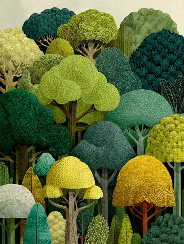 Zentangle Forest Poster Design: Midjourney v5.2-v7.0 Test - v7.0 - Image 2