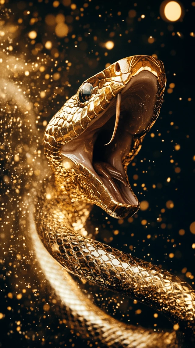 MidJourney Golden Snake Renders: v5.2 vs v6.1 vs v7.0 - v6.1 - Image 3