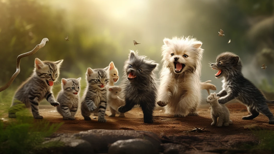 Cute Cat & Dog AI Art: Midjourney v5.2, v6.1, v7.0 Review - v5.2 - Image 2