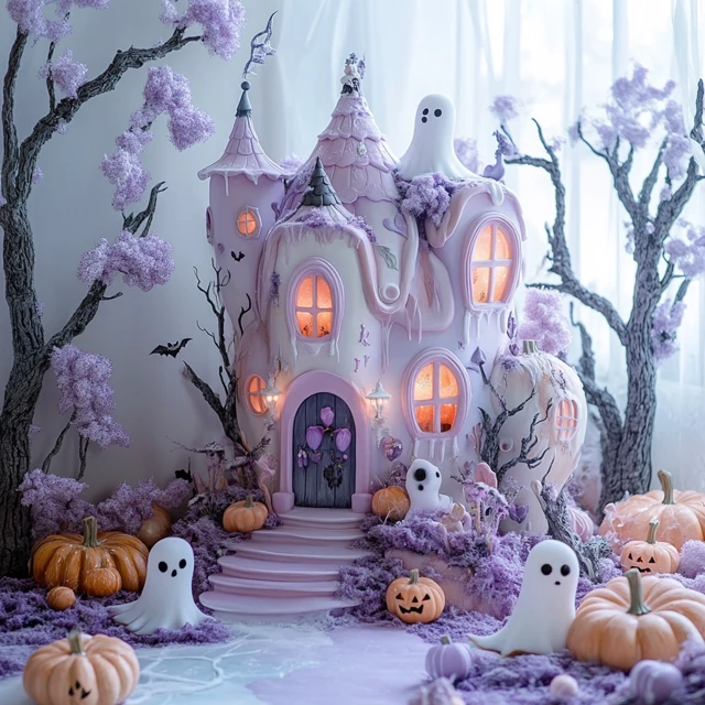 Comparing Pastel Halloween Candy Houses: MidJourney Evolution - v6.1 - Image 3