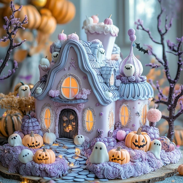 Comparing Pastel Halloween Candy Houses: MidJourney Evolution - v6.1 - Image 4