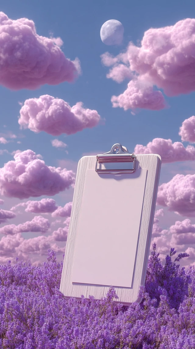 Midjourney v5.2-v7: Dreamy Lavender Clipboard Mockup Test - v7.0 - Image 2