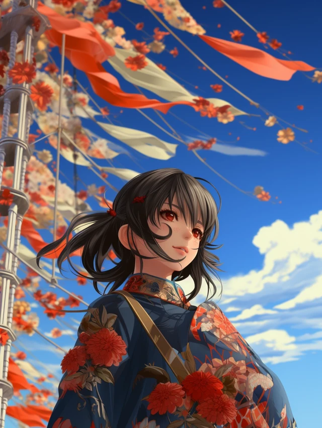 Anime Koinobori Art: Midjourney v5.2, v6.1, v7.0 Compared - v5.2 - Image 1