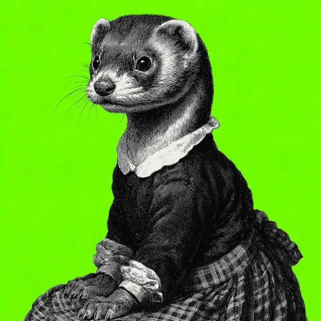 MidJourney’s Evolution of Victorian Ferret Anthropomorphic Art - v7.0 - Image 4