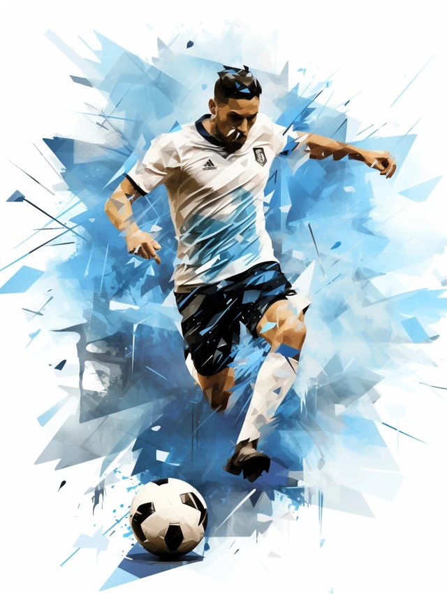 Dynamic Soccer Illustration: Midjourney v5.2 vs v6.1 vs v7.0 - v5.2 - Image 2