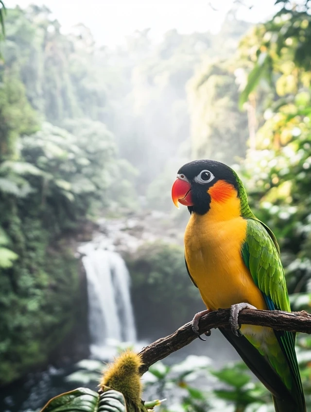 Rainforest Lovebird Photography: MidJourney v5.2 vs v6.1 vs v7.0 - v6.1 - Image 1