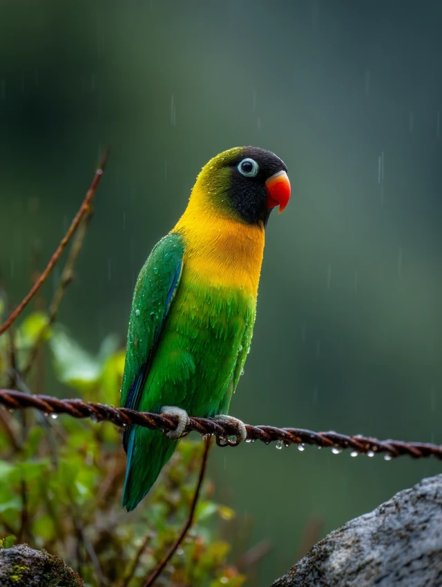Rainforest Lovebird Photography: MidJourney v5.2 vs v6.1 vs v7.0 - v7.0 - Image 2